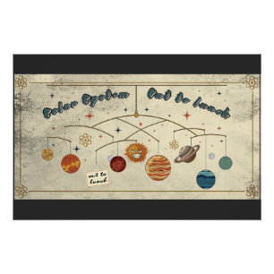 Solar System Out To Lunch Retro Space Design Poster