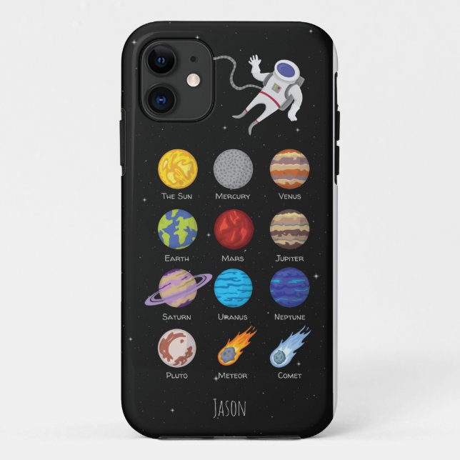 Solar system, outerspace planets and astronaut Case-Mate iPhone case (Back)