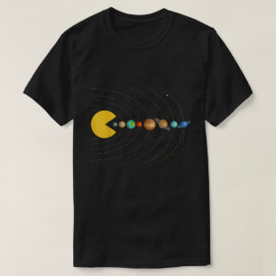 Solar System Pacman Space Gaming Graphic T-Shirt
