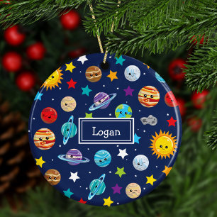 Solar System Pattern for Kids Ceramic Tree Decoration