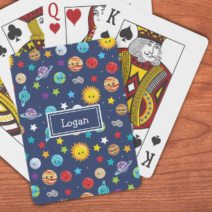 Solar System Pattern for Kids Playing Cards
