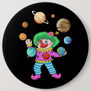 Solar System Planet Clown Juggling Circus for Acro 6 Cm Round Badge