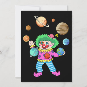 Solar System Planet Clown Juggling Circus for Acro Invitation