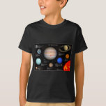 Solar System Planet Infographic Hi-Res Photo Boy T-Shirt<br><div class="desc">Beautiful planet and sun photos with a star photo background and fun planet and sun facts. Designed and compiled by BeautifulSpace. Facts listed include distance from sun, temperature, diameter, number of moons (if any), and number of rings (if any). Title at top says Our Solar System. This educational infographic makes...</div>