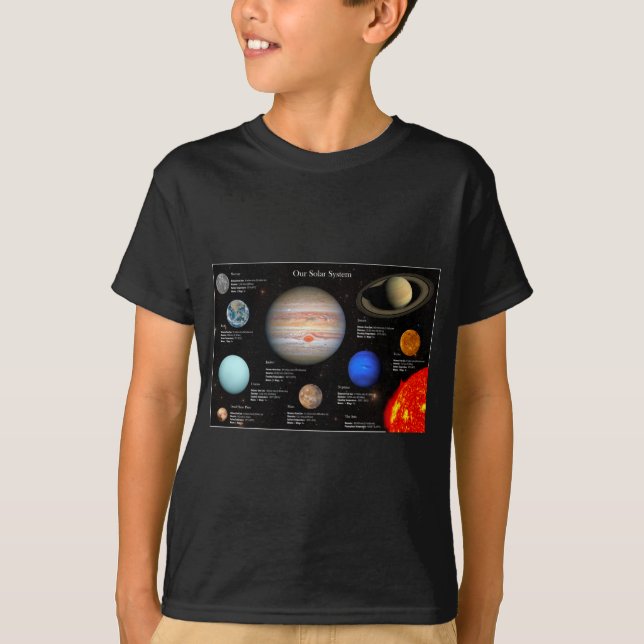 Solar System Planet Infographic Hi-Res Photo Boy T-Shirt (Front)