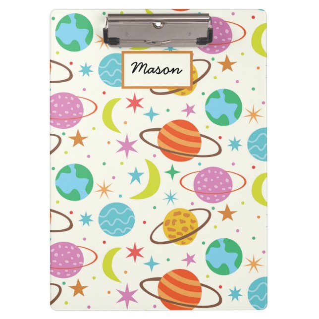 Solar System Planet Outer Space personalised Clipboard (Front)