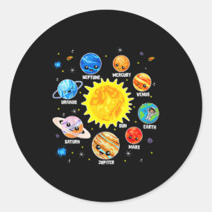 Solar System Planet Space Planets Boys Girls Toddl Classic Round Sticker