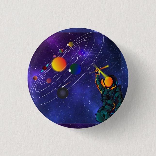 Solar System Planets 3 Cm Round Badge (Front)