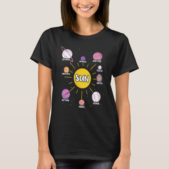 Solar System Planets And Space Scientific 1 T-Shirt (Front)