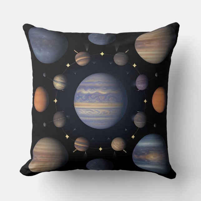 Solar System Planets Arranged in Space Cushion (Front)