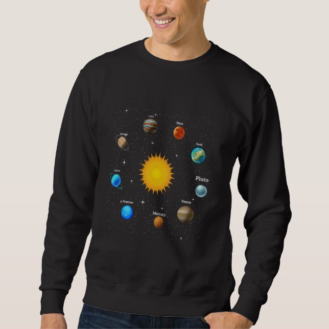 Solar System Planets Astrology & Space Science Lov Sweatshirt (Front)
