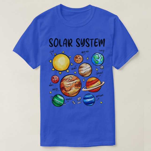 Solar System Planets Astronomy Space Science Boys  T-Shirt (Design Front)