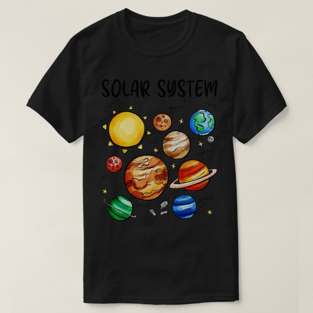 Solar System Planets Astronomy Space Science Boys  T-Shirt (Design Front)