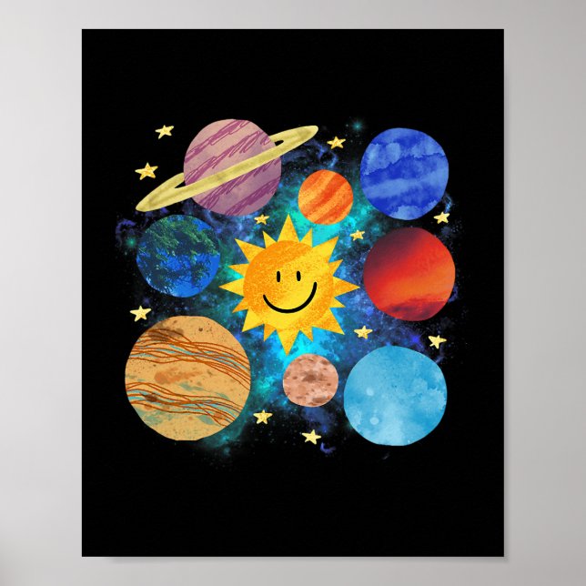 Solar System Planets Astronomy Space Science Girls Poster (Front)