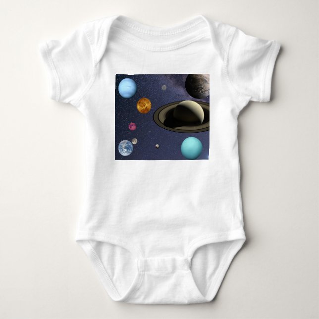 Solar system planets baby bodysuit (Front)