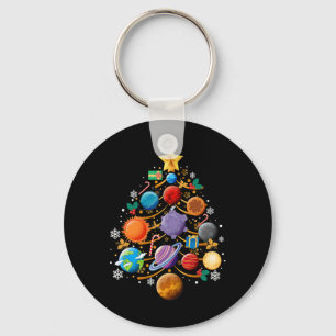 Solar System Planets Christmas Tree Astronomy Xmas Key Ring