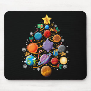 Solar System Planets Christmas Tree Astronomy Xmas Mouse Mat