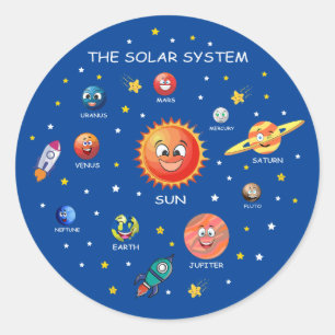 Solar System Planets Classic Round Sticker