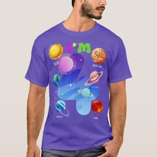 Solar System Planets Cute 4 Years Old 4th Birthday T-Shirt