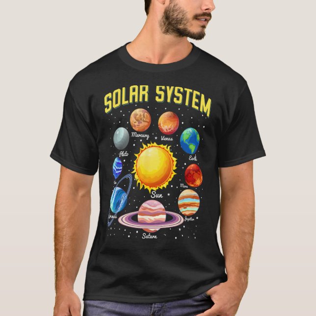 Solar System Planets Educational Science Space Lov T-Shirt (Front)