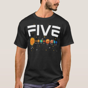 Solar System Planets Five 5 Years Old 5th Birthday T-Shirt