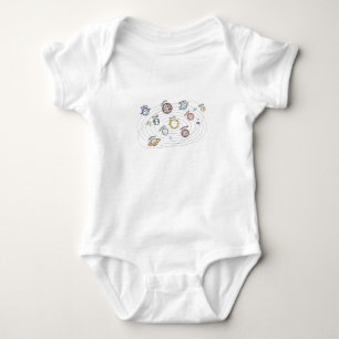 Solar System Planets Kids Knowledge Outer Space Baby Bodysuit