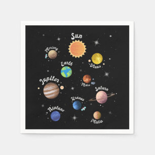 Solar System Planets Kids Knowledge Outer Space Ca Napkin