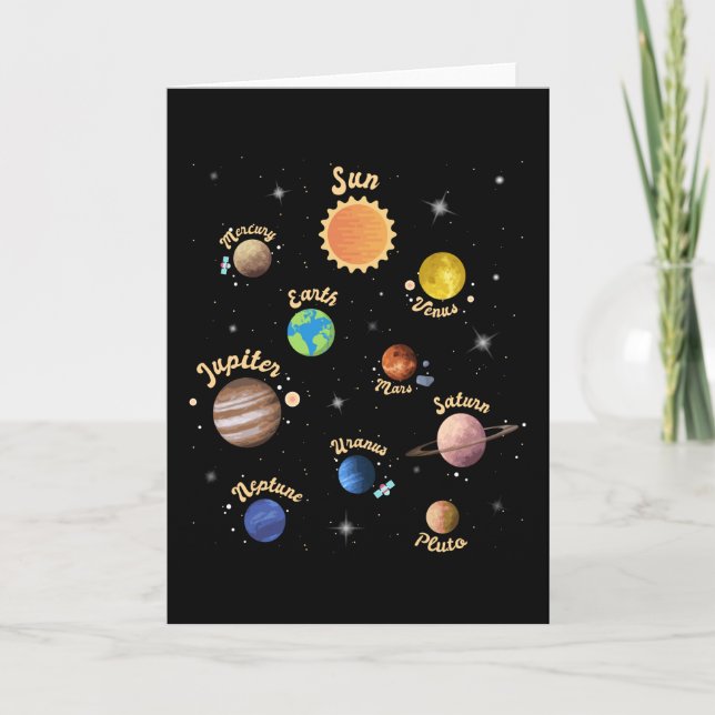 Solar System Planets Kids Knowledge Outer Space Card (Front)