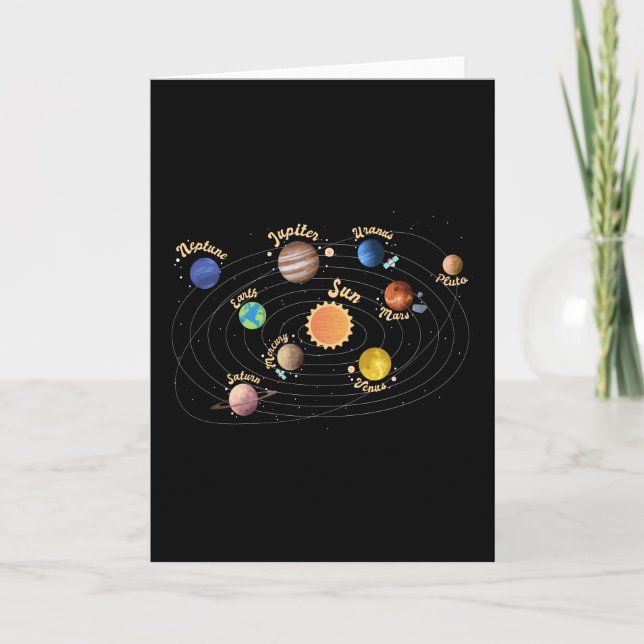 Solar System Planets Kids Knowledge Outer Space Card (Front)