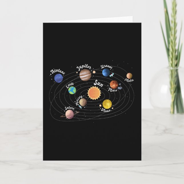 Solar System Planets Kids Knowledge Outer Space Card (Front)