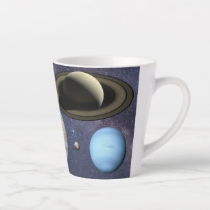 Solar system planets latte mug