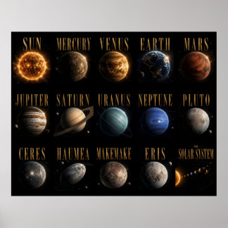 Solar System Planets Luxury Space Wall Art