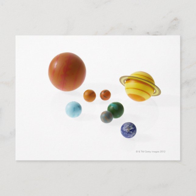 Solar system planets on white background postcard (Front)