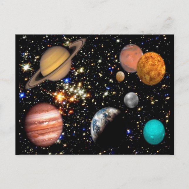 Solar System Planets Postcard (Front)
