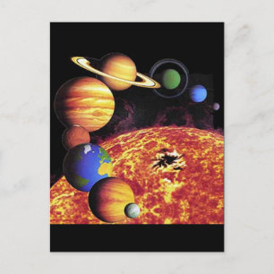 Solar System Planets Postcard