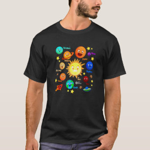 Solar System Planets Science Space Boys Girls Kids T-Shirt