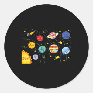Solar System Planets Science Space Boys Girls Stem Classic Round Sticker