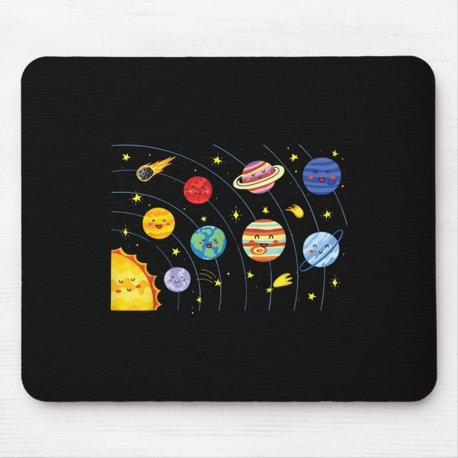 Solar System Planets Science Space Boys Girls Stem Mouse Mat (Front)