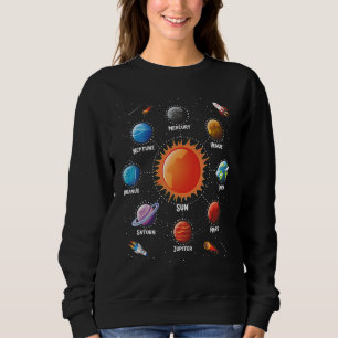 Solar System Planets Science Space Boys Girls STEM Sweatshirt