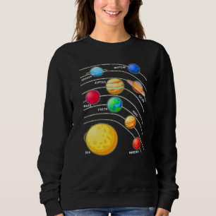 Solar System Planets Science Space Boys Girls STEM Sweatshirt