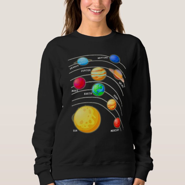 Solar System Planets Science Space Boys Girls STEM Sweatshirt (Front)