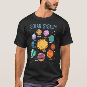 Solar System Planets Science Space Boys Girls Stem T-Shirt