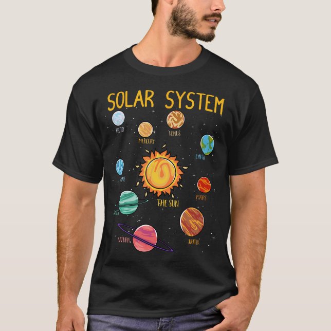 Solar System Planets Science Space Boys Girls Stem T-Shirt (Front)