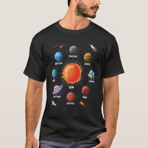 Solar System Planets Science Space Boys Girls STEM T-Shirt