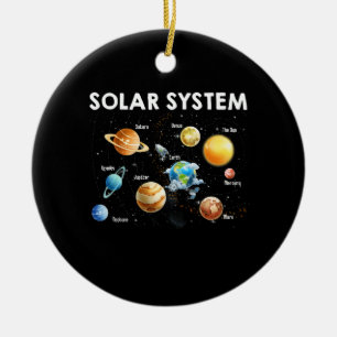 Solar System Planets Science Space Ceramic Tree Decoration