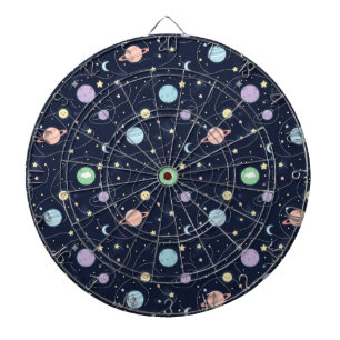 Solar System Planets Seamless Pattern Dartboard