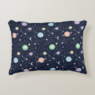 Solar System Planets Seamless Pattern Decorative Cushion