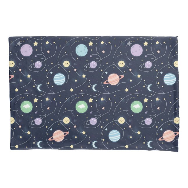 Solar System Planets Seamless Pattern Pillowcase (Front)