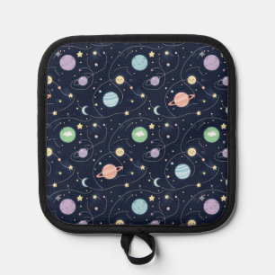 Solar System Planets Seamless Pattern Pot Holder