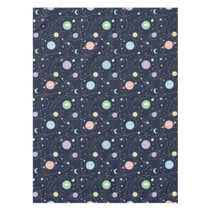 Solar System Planets Seamless Pattern Tablecloth